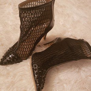 Mesh booties with studs